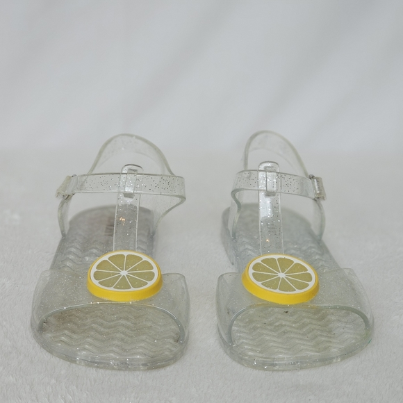OLD NAVY | Toddler Girl's Clear & Yellow Lemon 🍋 Print Jelly Sandals - Picture 7 of 11
